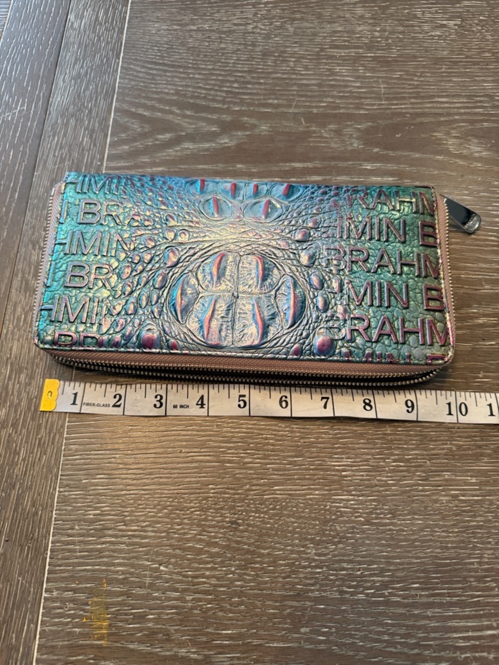 Brahmin large clutch wallet Skyler Multi Adama Iridescent CrocEmbossed read Rare - Picture 11 of 12